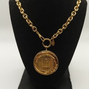 CHANEL Vintage 31 Rue Cambon Goldplated Medallion Necklace